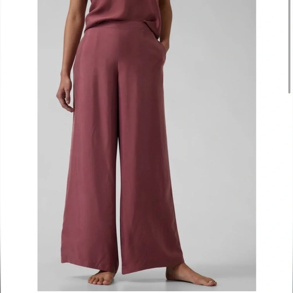 NWOT Athleta Calm Cool Silky Mauve Pant XL - Picture 1 of 6